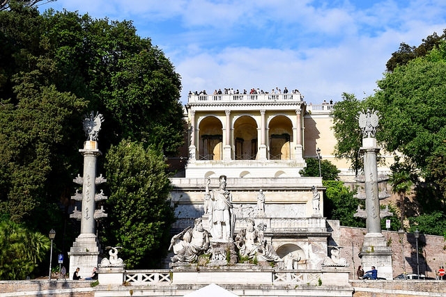 Fontanna Dea Roma, Piazza del Popolo, Rzym, Włochy